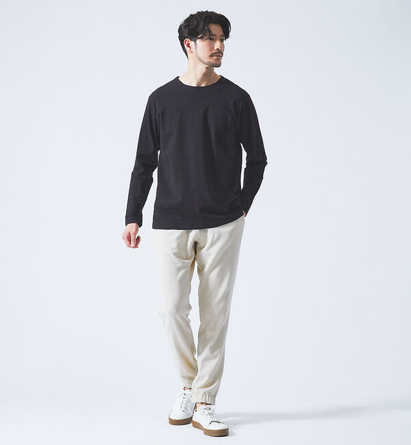 ABAHOUSE「【ノンストレス】定番 / COTTON LYCRA 圧着 クルーネック 長袖 T」|Tシャツ・カットソー|