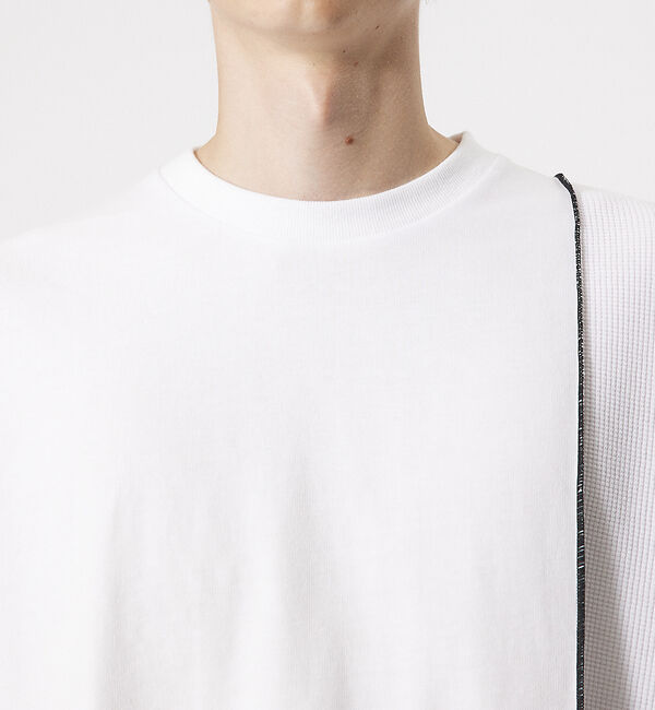 ABAHOUSE「【AH ABAHOUSE】ステッチワーク切替 ミニ裏毛 半袖 Tシャツ」|Tシャツ・カットソー|