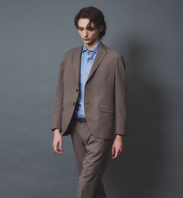 ABAHOUSE「【セットアップ対応】リネンライク ライトジャケット / 軽量 ストレッチ 手洗い」|テーラードジャケット|