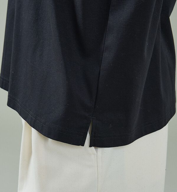 ABAHOUSE「KNIT COLLAR コットンポンチ クルーネック半袖Tシャツ / リラックス」|Tシャツ・カットソー|