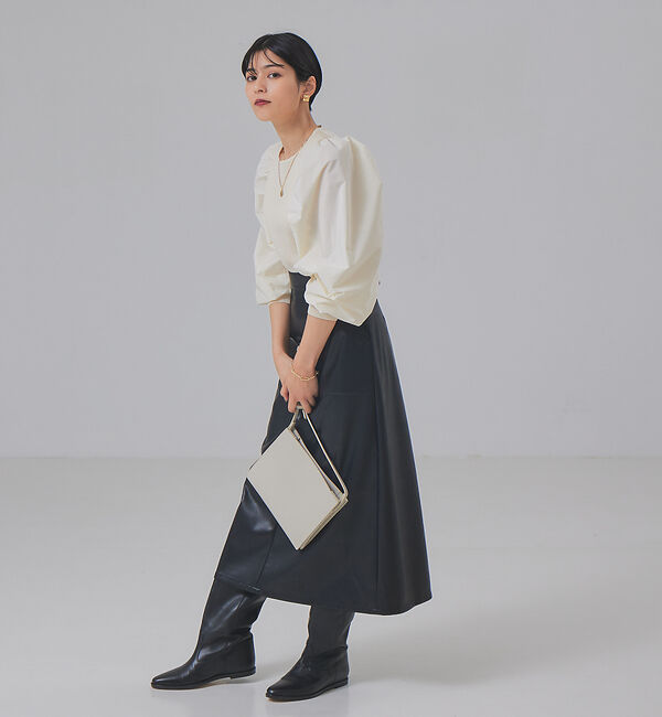 Rouge vif「ファブリックスリーブプルオーバー」|ニット・セーター|