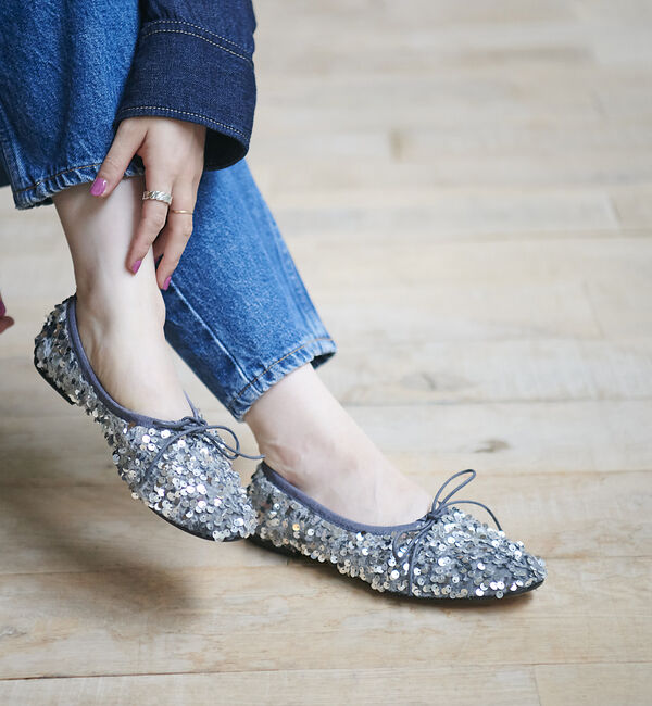 Rouge vif「【PELLICO SUNNY/ペリーコサニー】スパンコールフラット」|バレエシューズ|