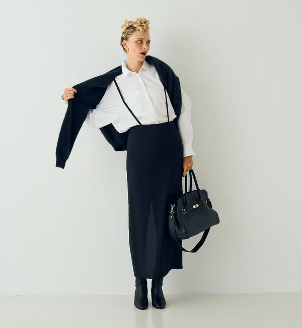 Rouge vif「2wayサスペンダー付きタイトスカート」|スカート|