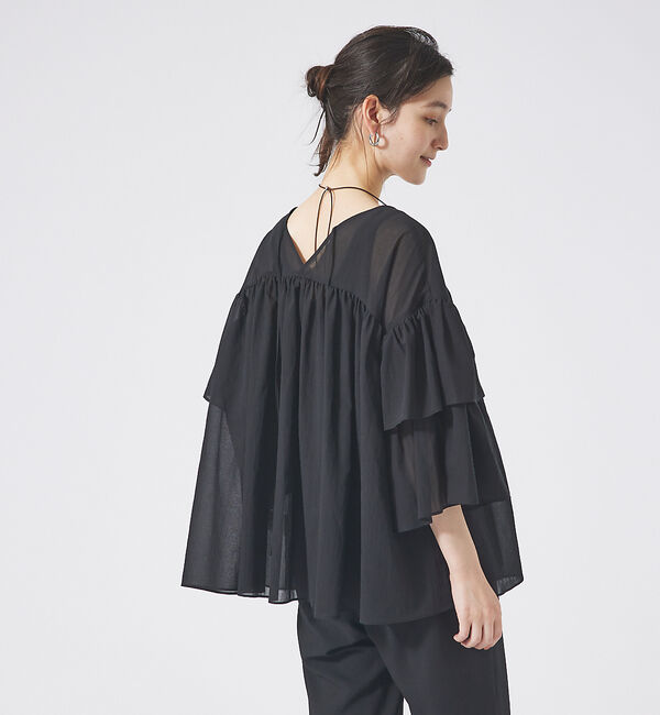 qualite「【2WAY】シフォンフリルブラウス」|シャツ・ブラウス|