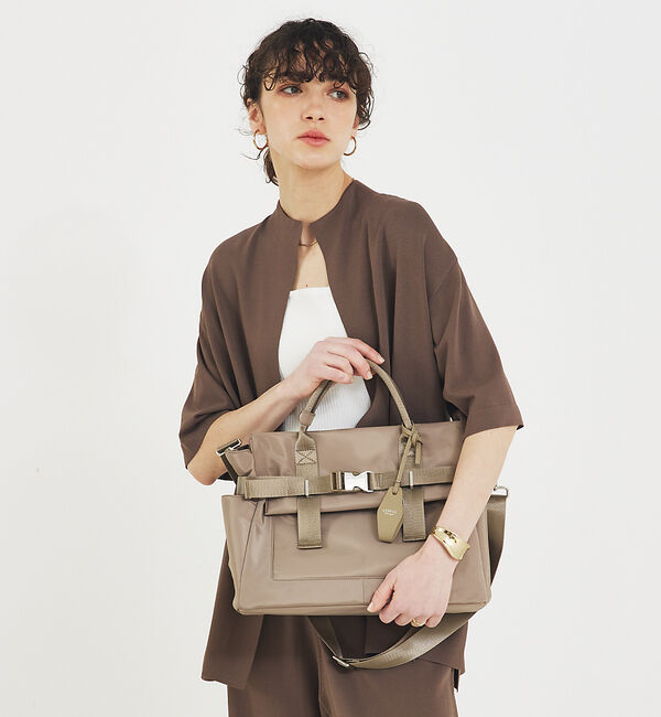LOWELL things「【CLASSY掲載】ABILITY/ナイロンBELTEDトート」|トートバッグ|ベージュ