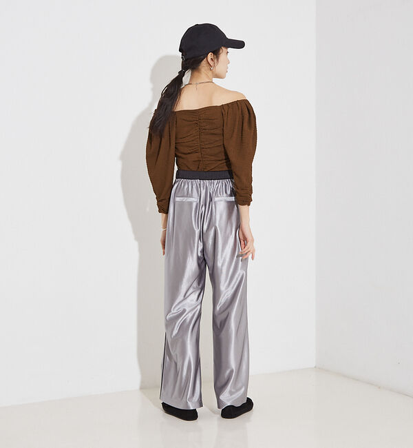 NOMINE「シャーリング ボリュームスリーブ2WAYプルオーバー」|Tシャツ・カットソー|