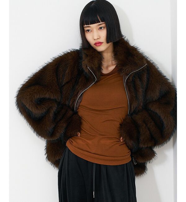 NOMINE「スタンドフェイクファーブルゾン」|ブルゾン・スタジャン|