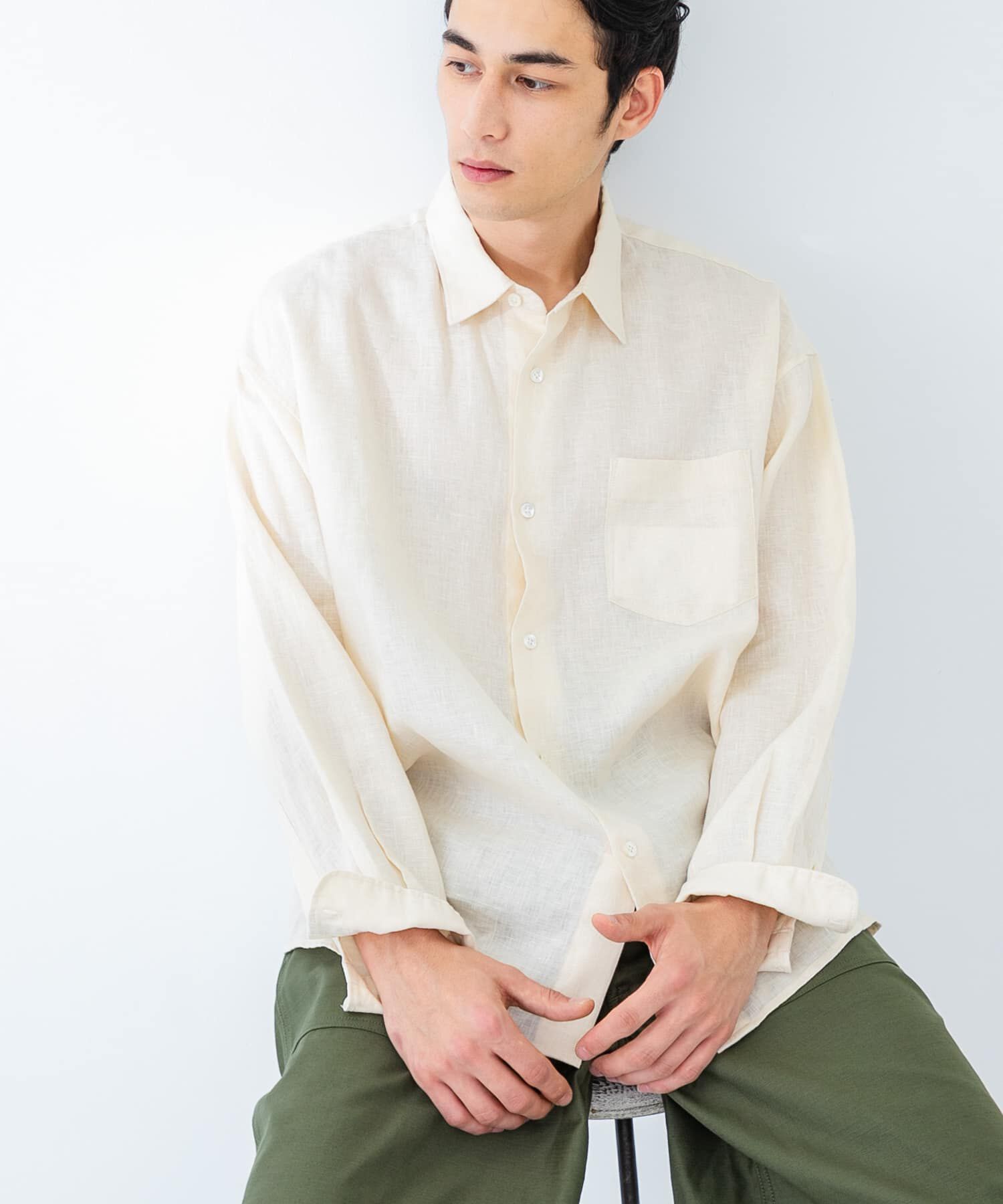URBAN RESEARCH「LINEN LONG-SLEEVE SHIRTS」|シャツ・ブラウス|オフホワイト