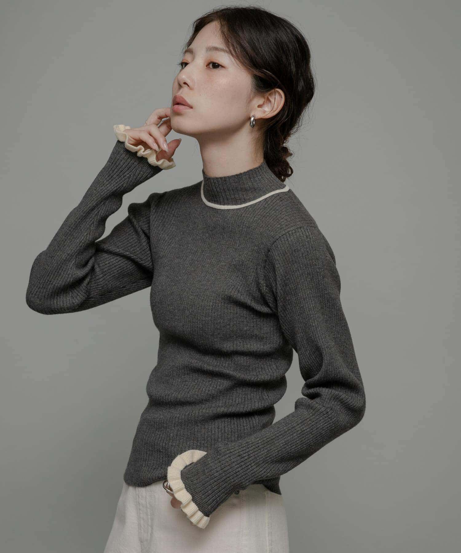 Sonny Label 「袖口フリルハイネックプルオーバー」|ニット・セーター|