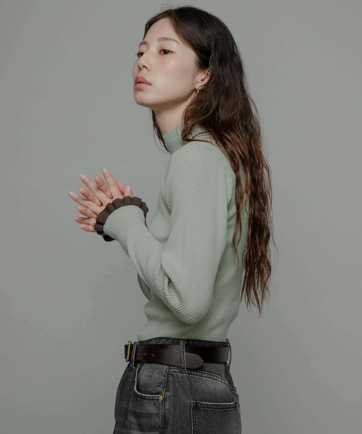 Sonny Label 「袖口フリルハイネックプルオーバー」|ニット・セーター|