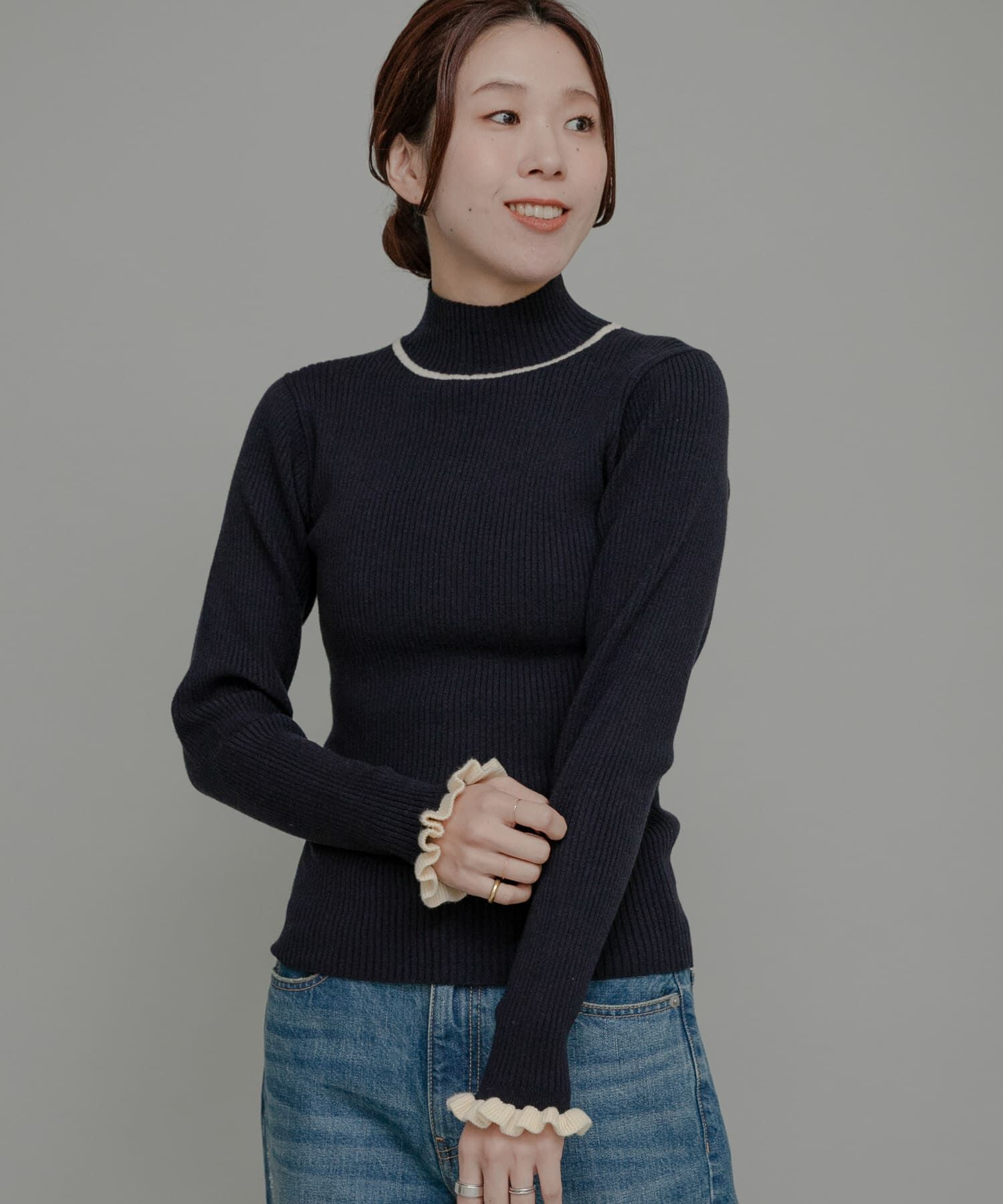 Sonny Label 「袖口フリルハイネックプルオーバー」|ニット・セーター|