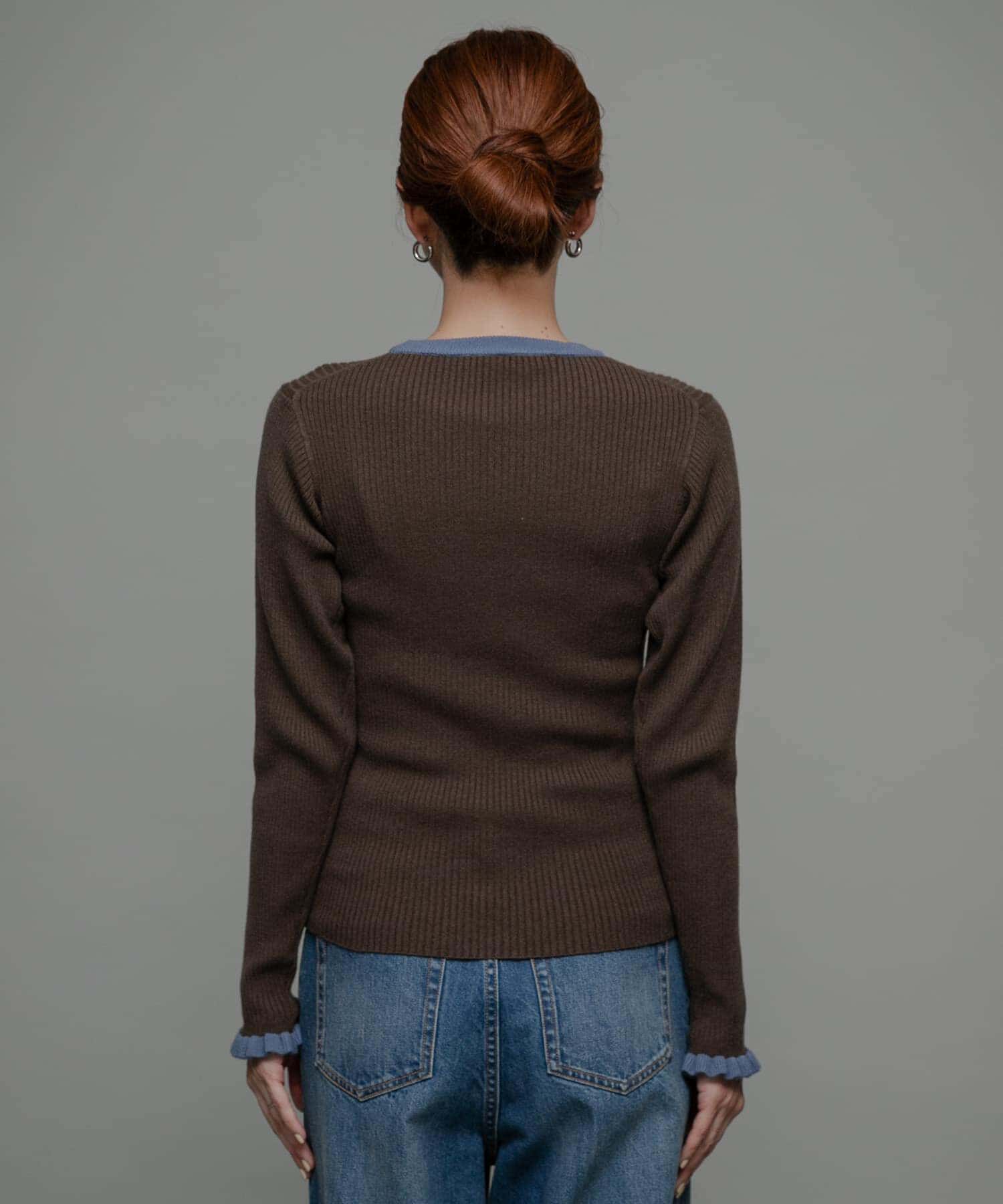 Sonny Label 「袖口フリルクルーネックプルオーバー」|ニット・セーター|