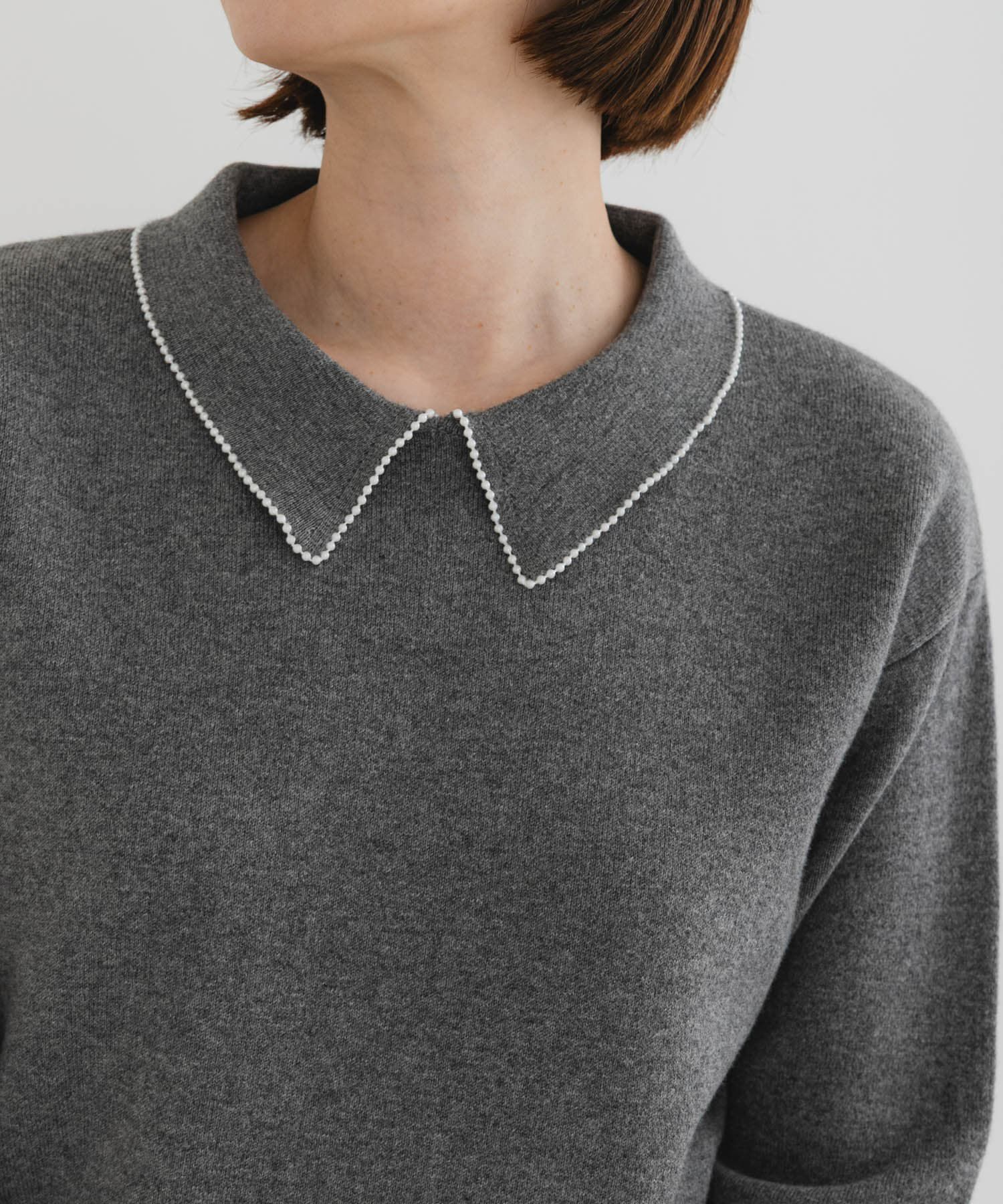 URBAN RESEARCH ROSSO「F by ROSSO　コットンカシミヤ衿パールニット」|ニット・セーター|