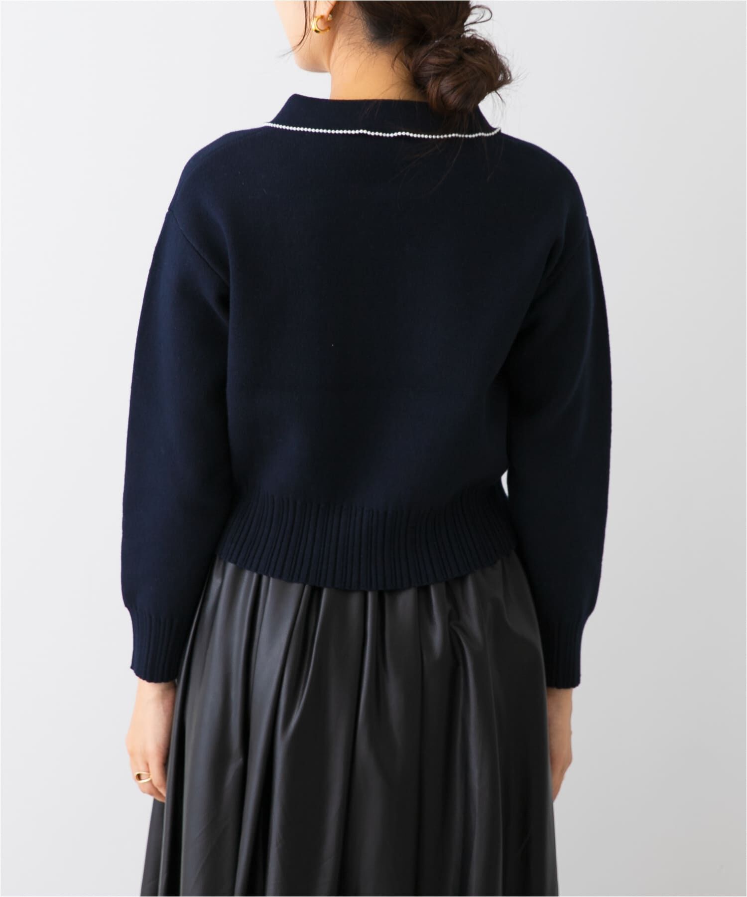 URBAN RESEARCH ROSSO「F by ROSSO　コットンカシミヤ衿パールニット」|ニット・セーター|