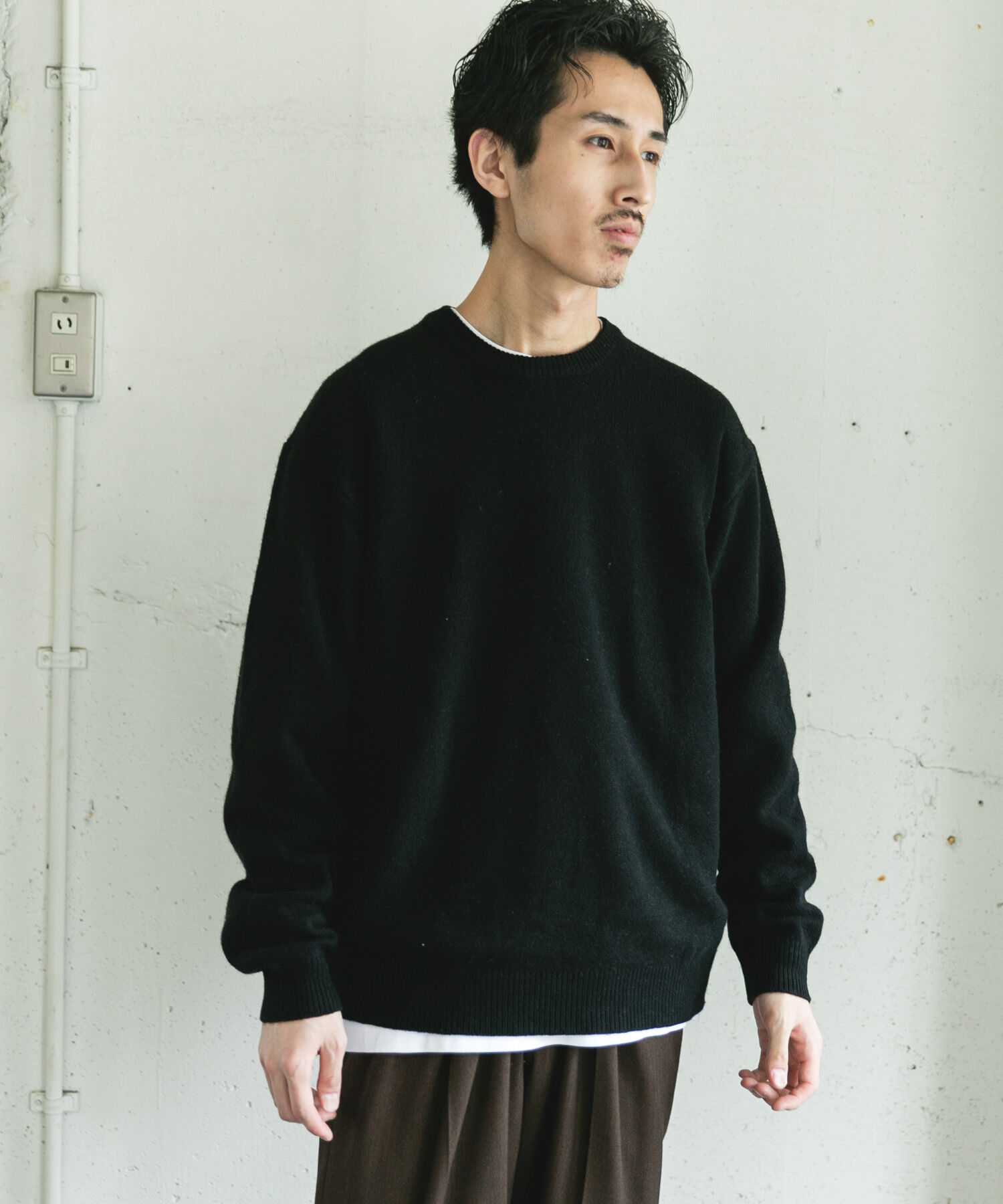 URBAN RESEARCH DOORS「ハミルトンウールクルーネックニット」|ニット・セーター|