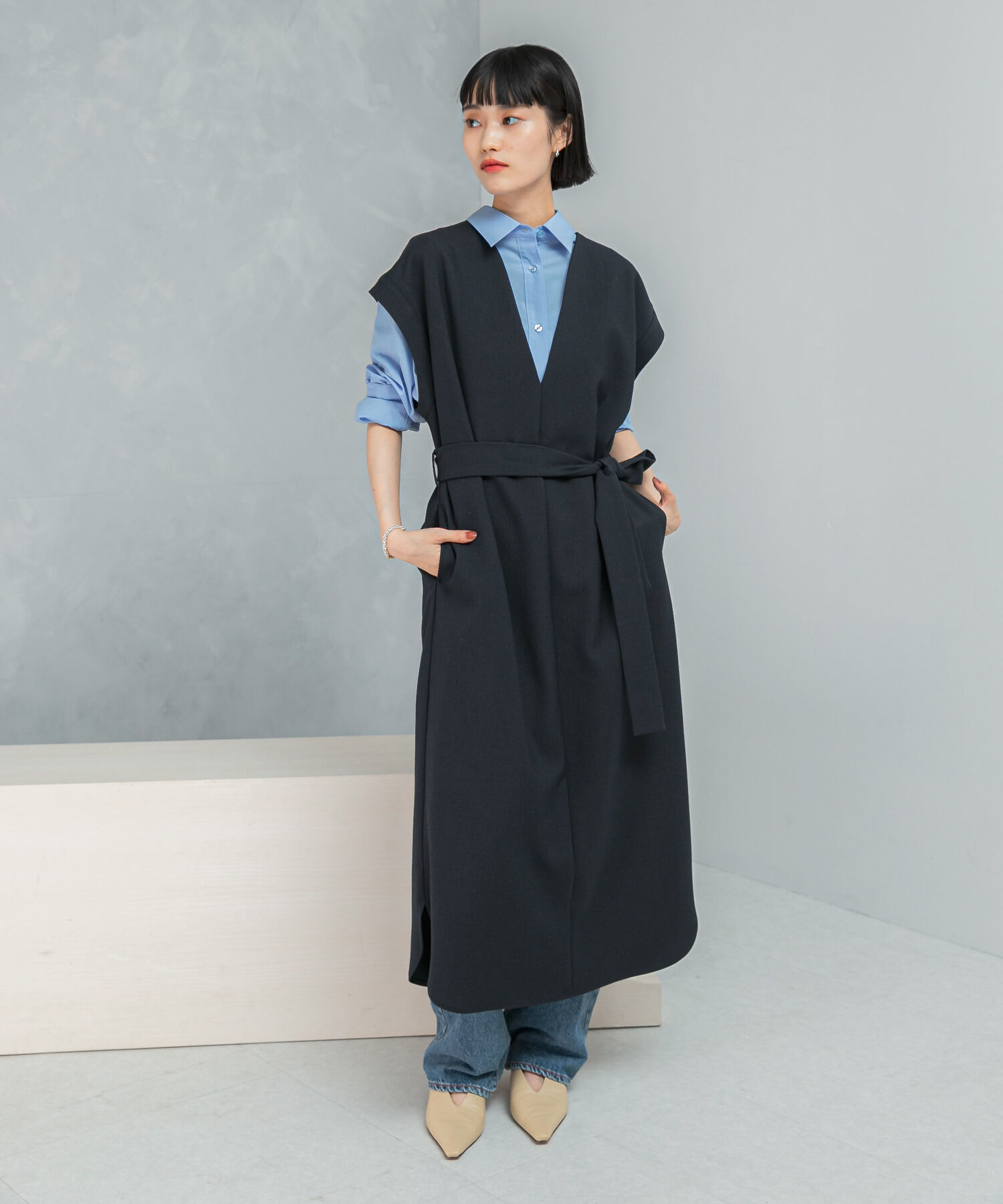 URBAN RESEARCH ROSSO「ウエストマークジャンパースカート」|ワンピース|