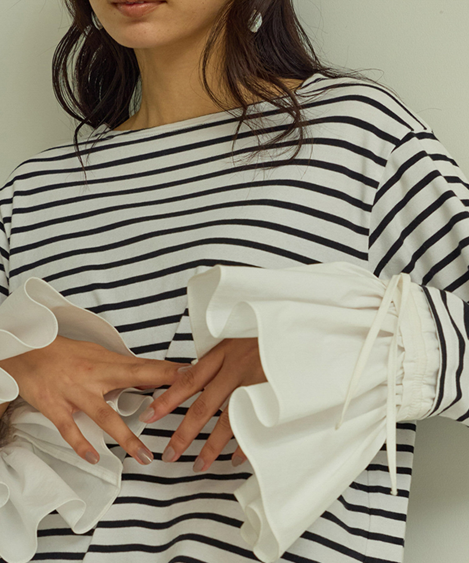 URBAN RESEARCH ROSSO「Mewl　シャツスリーブボーダーTOPS」|Tシャツ・カットソー|