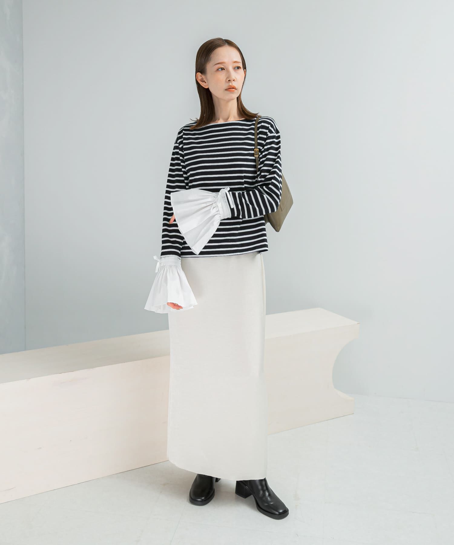 URBAN RESEARCH ROSSO「Mewl　シャツスリーブボーダーTOPS」|Tシャツ・カットソー|