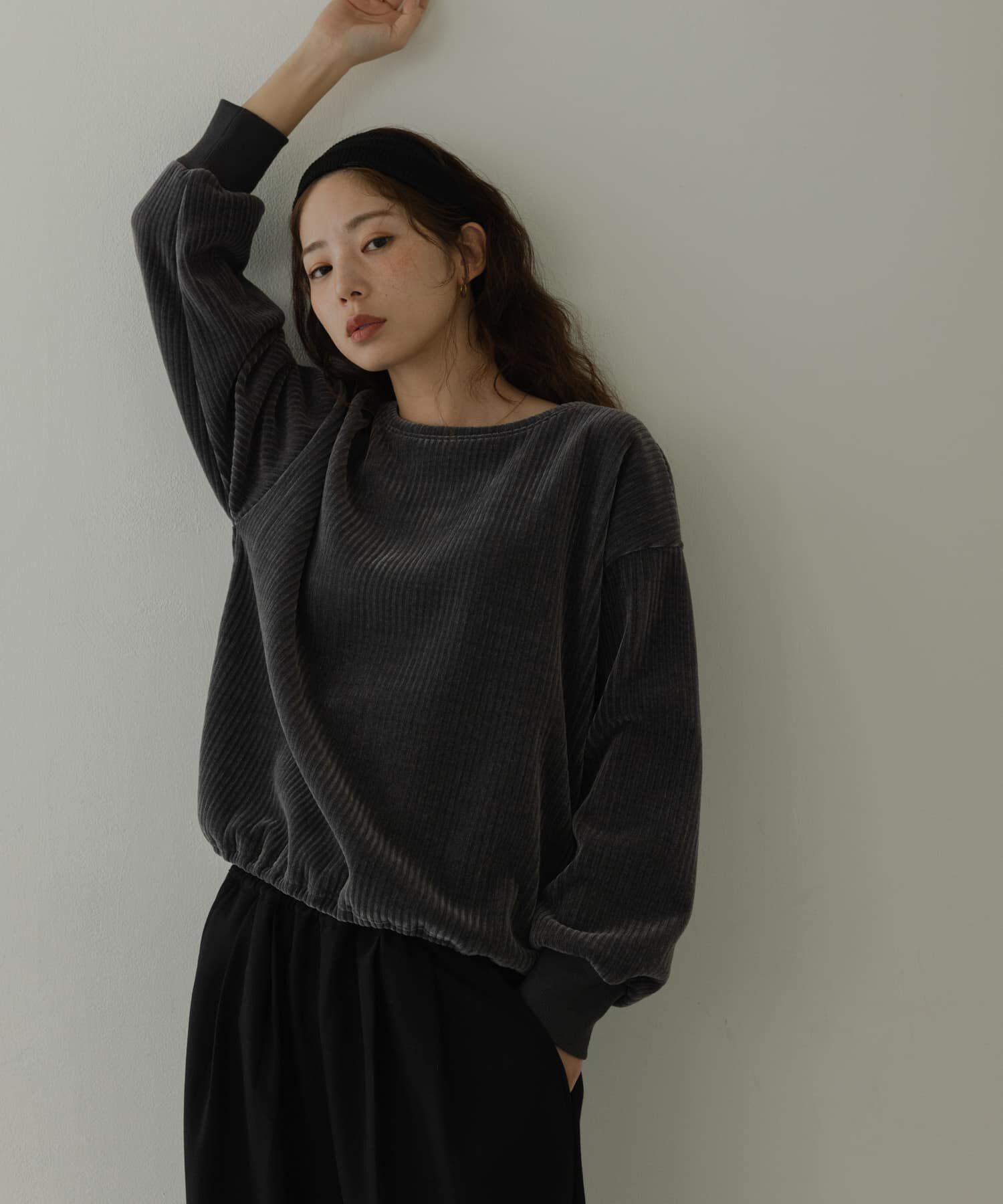 Sonny Label 「モールコーデュロイドロストプルオーバー」|Tシャツ・カットソー|チャコールグレー