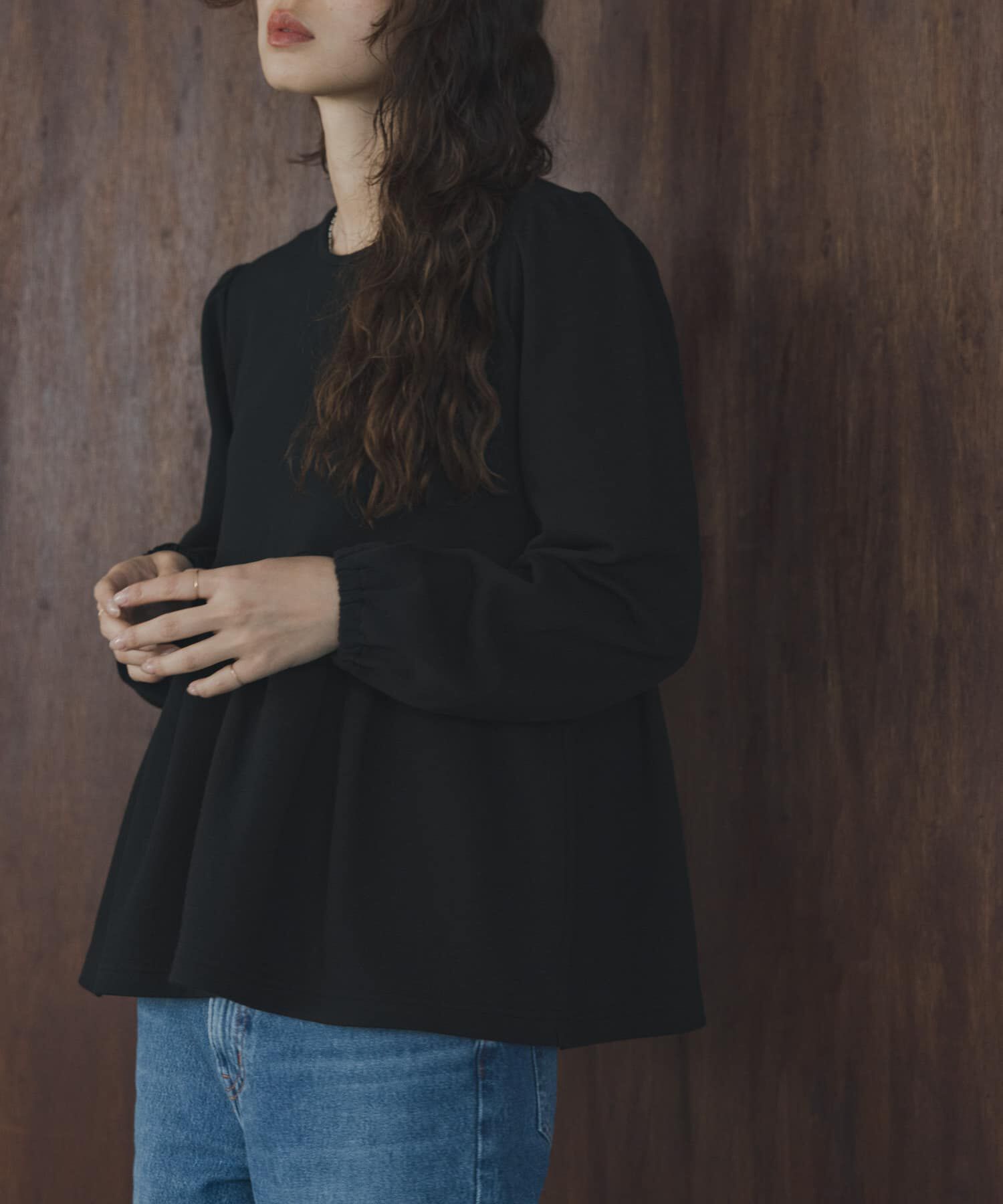 Sonny Label 「ペプラムダンボールカットプルオーバー」|Tシャツ・カットソー|ブラック