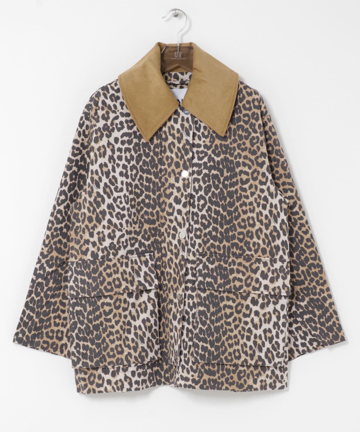 URBAN RESEARCH「GANNI　PRINTED CANVAS MIDI JACKET」|ノーカラーコート|