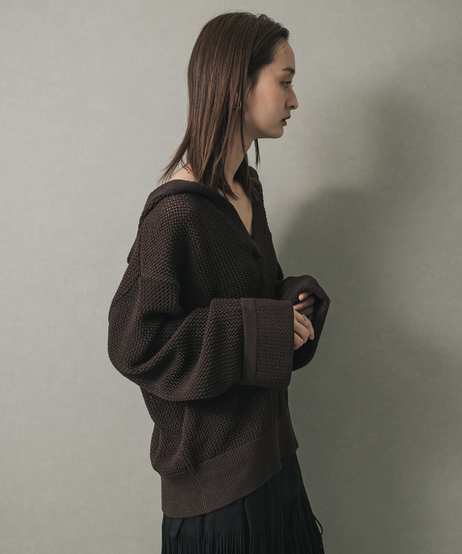 SENSE OF PLACE by URBAN RESEARCH「メッシュフーディーセーター」|ニット・セーター|