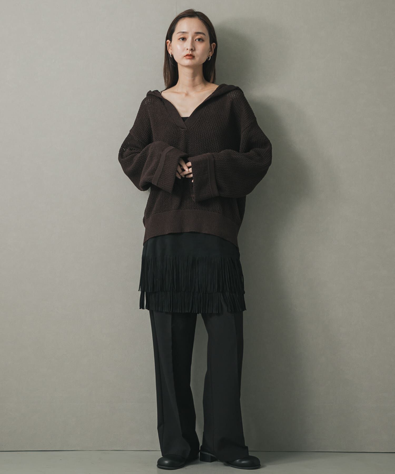 SENSE OF PLACE by URBAN RESEARCH「メッシュフーディーセーター」|ニット・セーター|