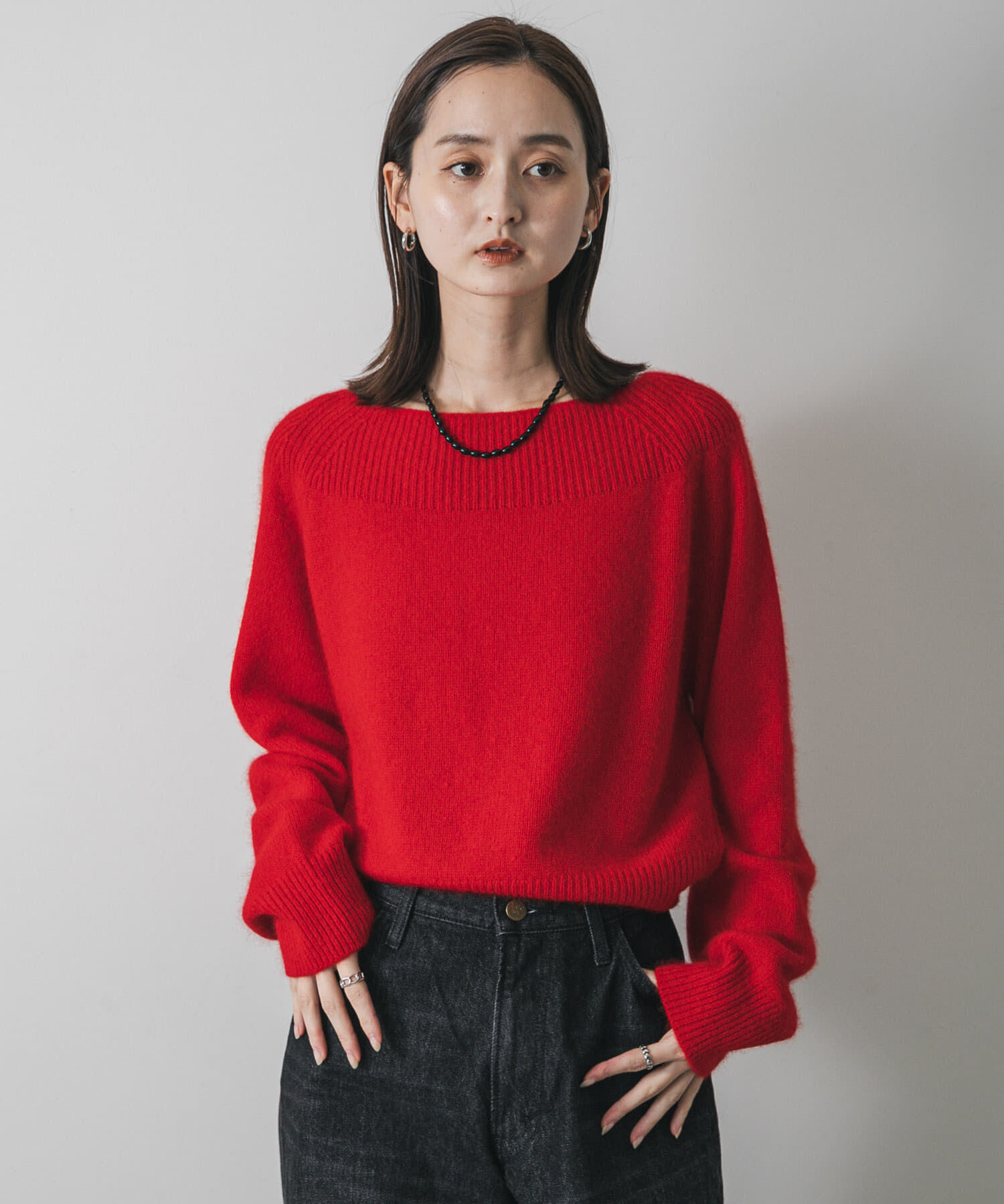 SENSE OF PLACE by URBAN RESEARCH「ボートネックヘアリーニット」|ニット・セーター|