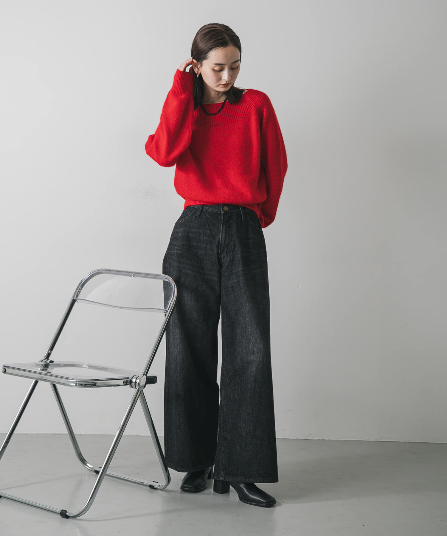 SENSE OF PLACE by URBAN RESEARCH「ボートネックヘアリーニット」|ニット・セーター|