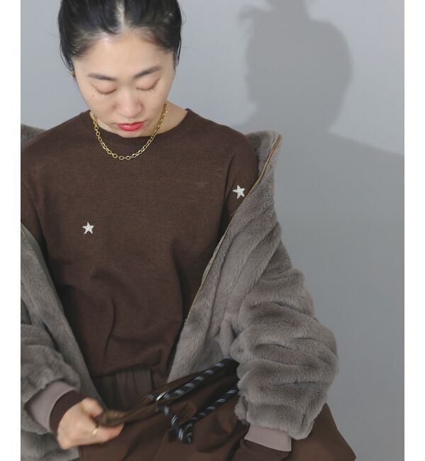  「《手洗い可能》スター刺繍ニットプルオーバー」|ニット・セーター|