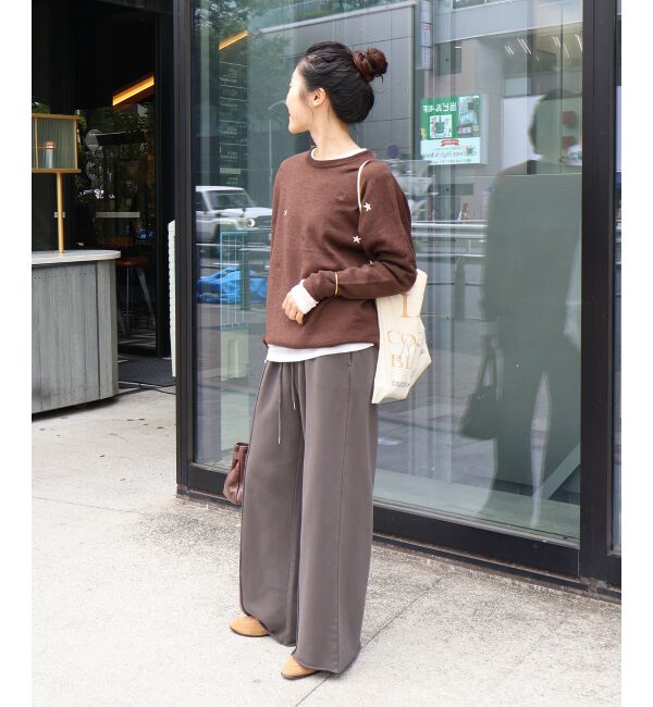  「《手洗い可能》スター刺繍ニットプルオーバー」|ニット・セーター|