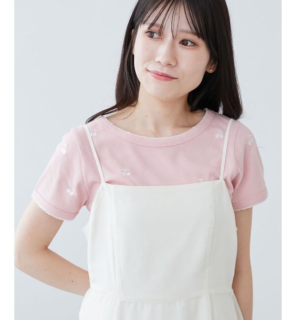  「ガーリーモチーフエンブロイダリーT」|Tシャツ・カットソー|