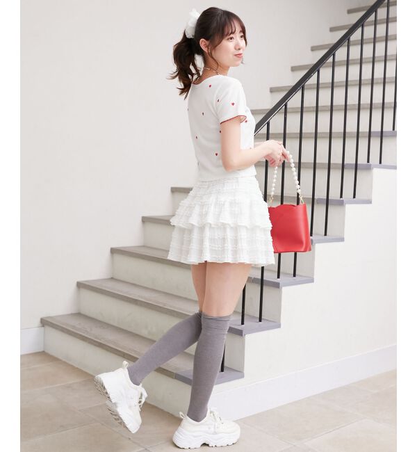  「ガーリーモチーフエンブロイダリーT」|Tシャツ・カットソー|