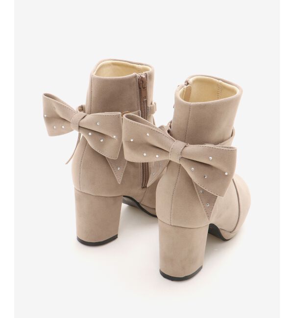  「3WAYビジューリボンブーツ」|ショートブーツ|