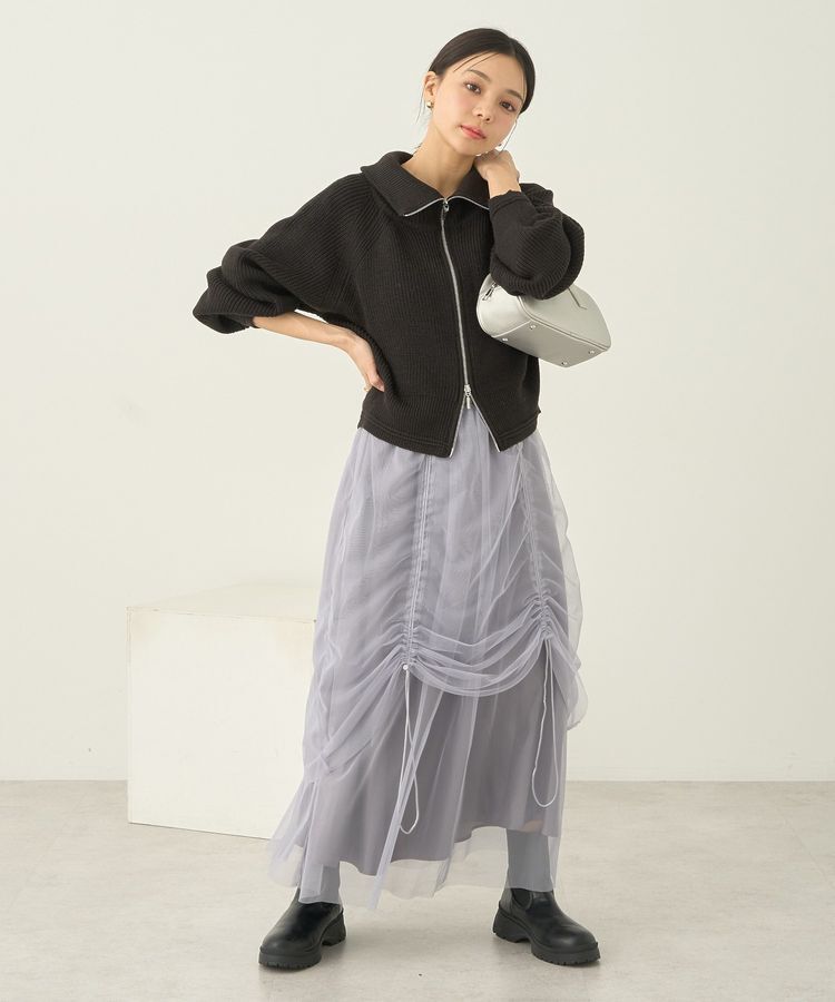earth music&ecology「2wayドロストチュールスカート」|スカート|