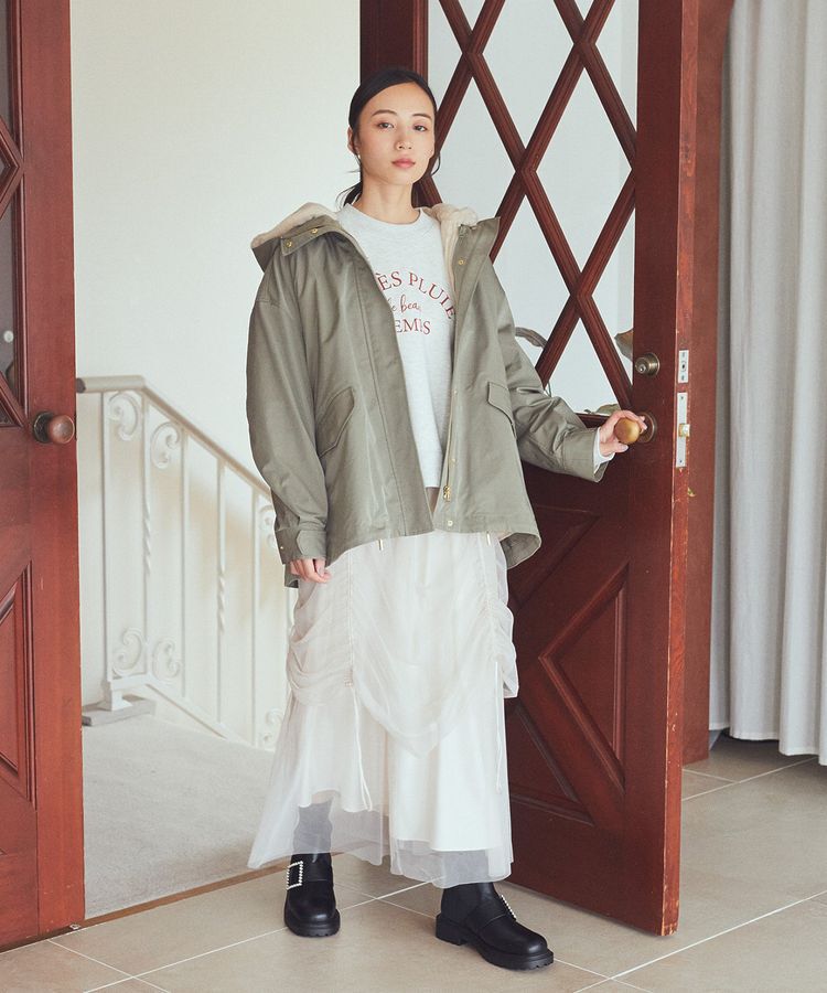 earth music&ecology「2wayドロストチュールスカート」|スカート|