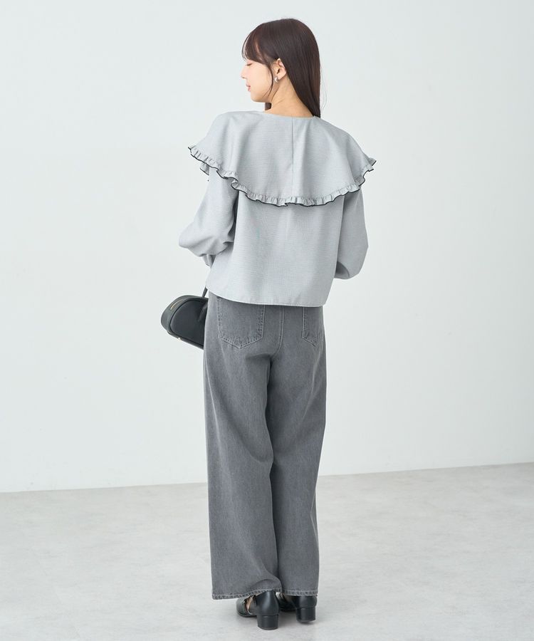 earth music&ecology「ラッフルカラーチェックブラウス」|シャツ・ブラウス|