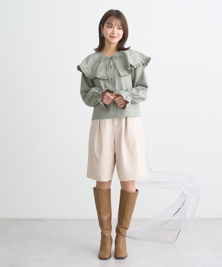 earth music&ecology「ラッフルカラーチェックブラウス」|シャツ・ブラウス|