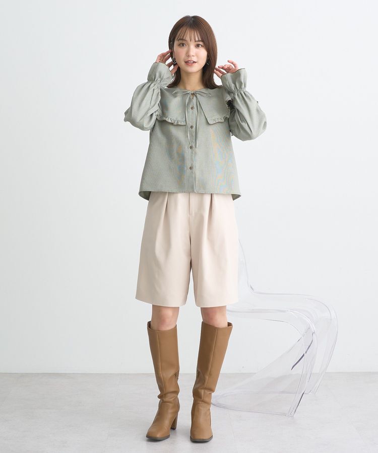 earth music&ecology「ラッフルカラーチェックブラウス」|シャツ・ブラウス|