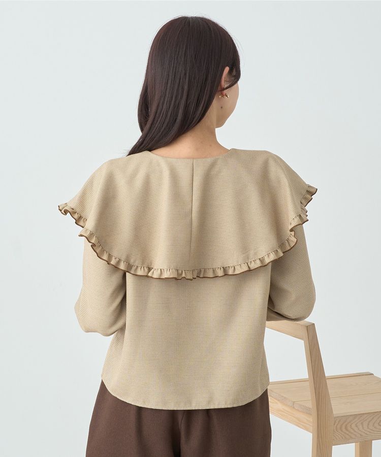 earth music&ecology「ラッフルカラーチェックブラウス」|シャツ・ブラウス|