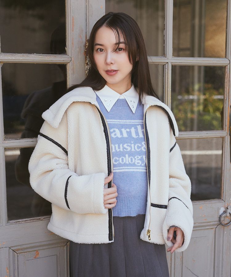 earth music&ecology「ジャガードロゴニットプルオーバー」|ニット・セーター|