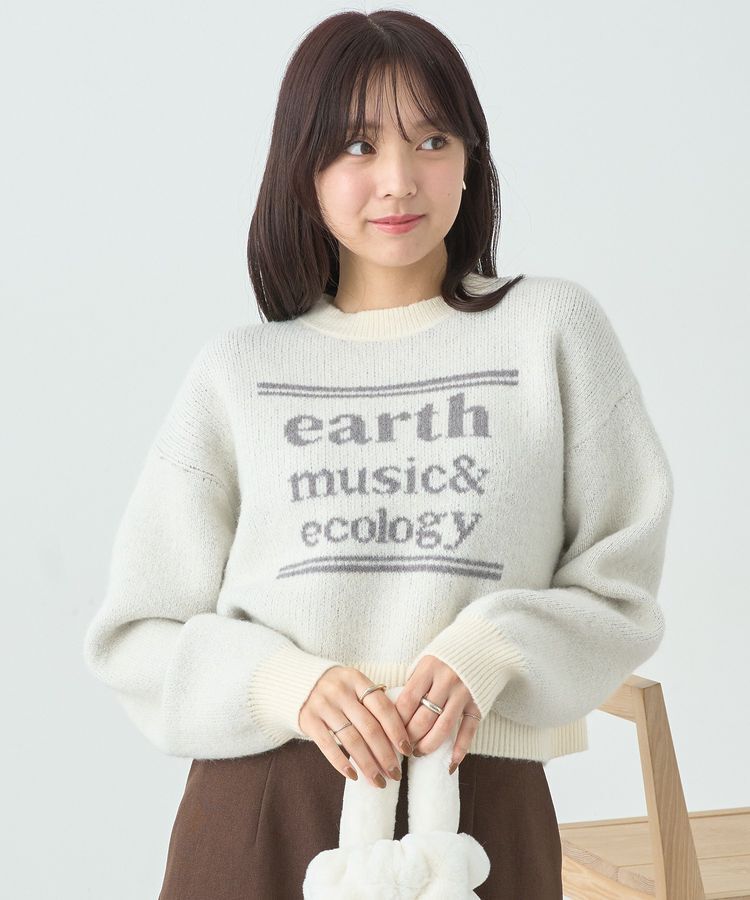 earth music&ecology「ジャガードロゴニットプルオーバー」|ニット・セーター|
