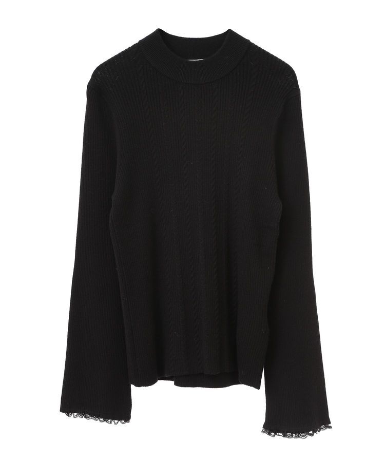 earth music&ecology「ナローケーブルプルオーバー」|ニット・セーター|Black