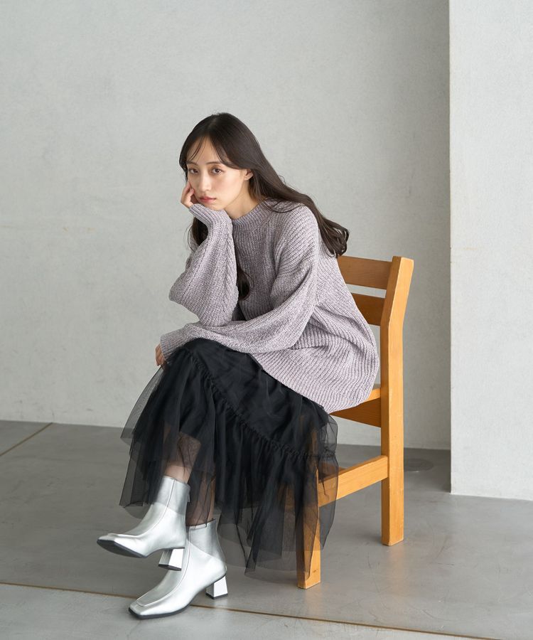 earth music&ecology「シャイニーベロアチュニック」|チュニック|