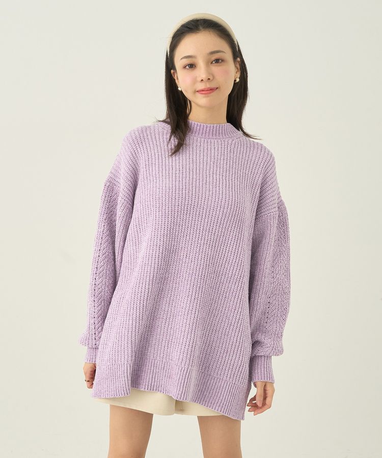 earth music&ecology「シャイニーベロアチュニック」|チュニック|