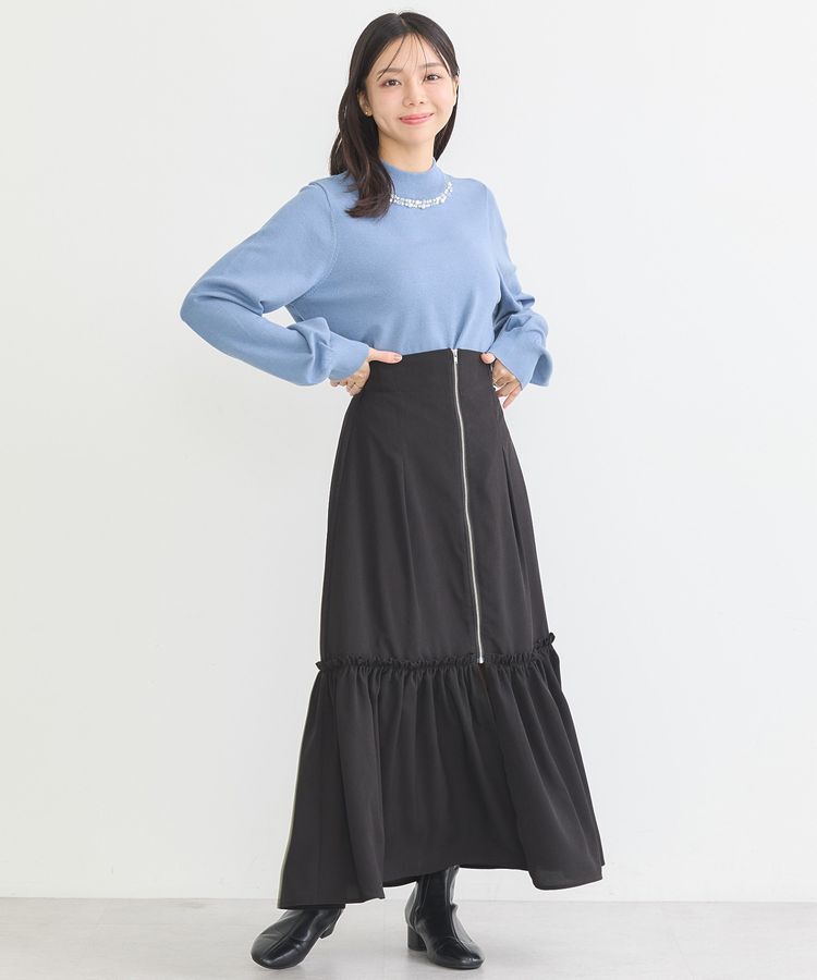earth music&ecology「フロントZIPティアードスカート」|スカート|