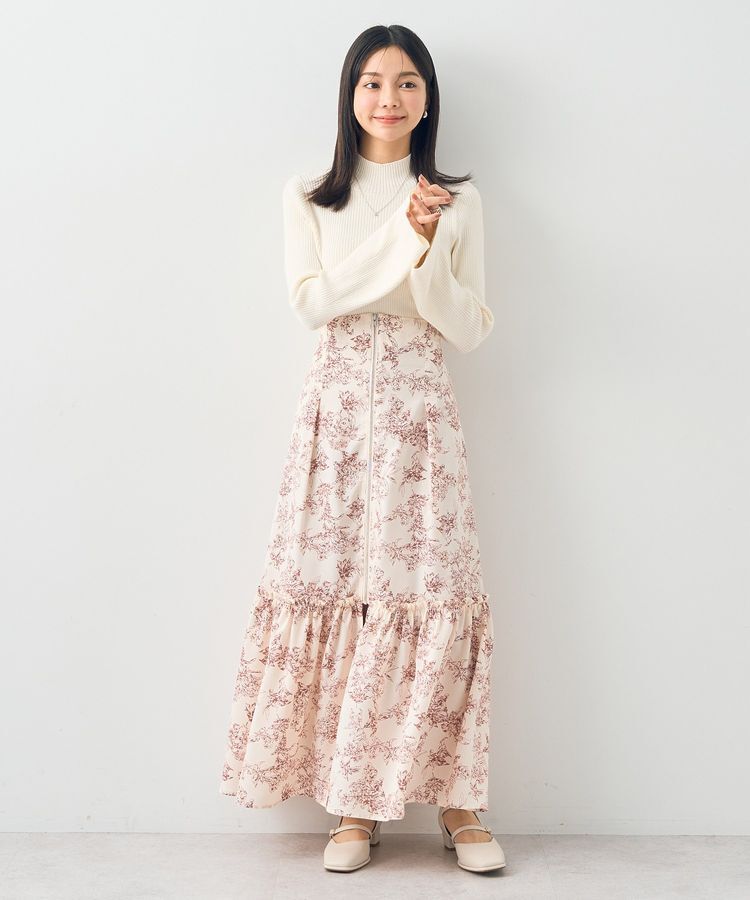 earth music&ecology「フロントZIPティアードスカート」|スカート|