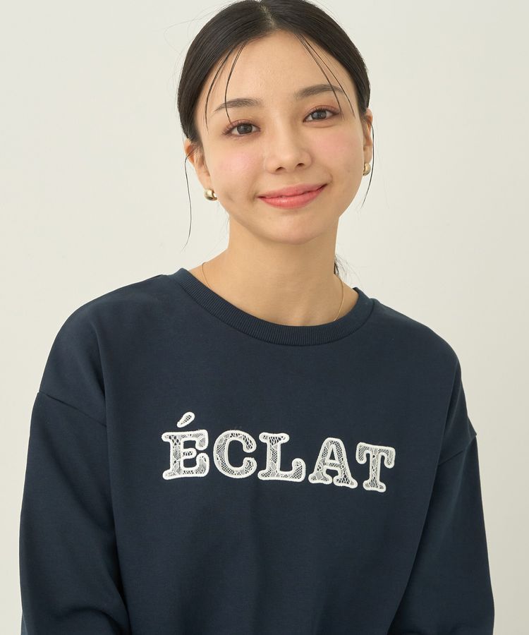 earth music&ecology「SET2点レースロゴプルオーバー+チュールワンピ」|スウェット・ジャージ|