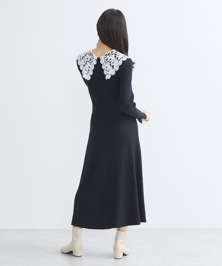 earth music&ecology「襟レースニットワンピース」|ワンピース|