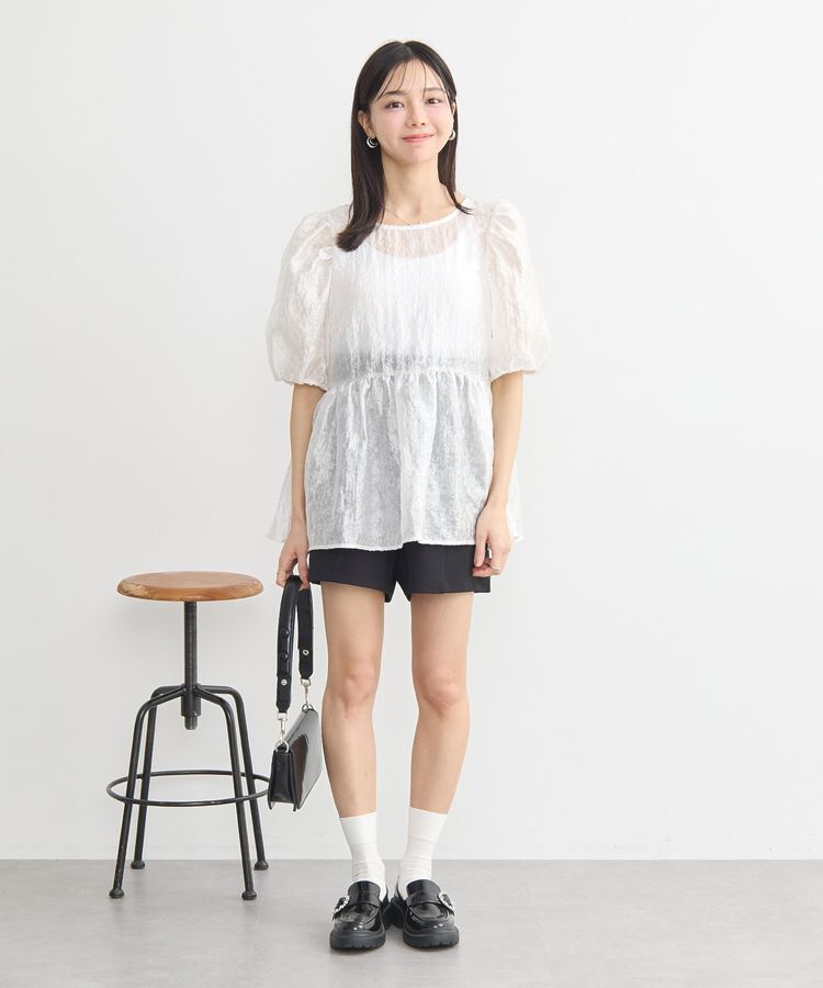 earth music&ecology「シアージャガードペプラムチュニック」|チュニック|